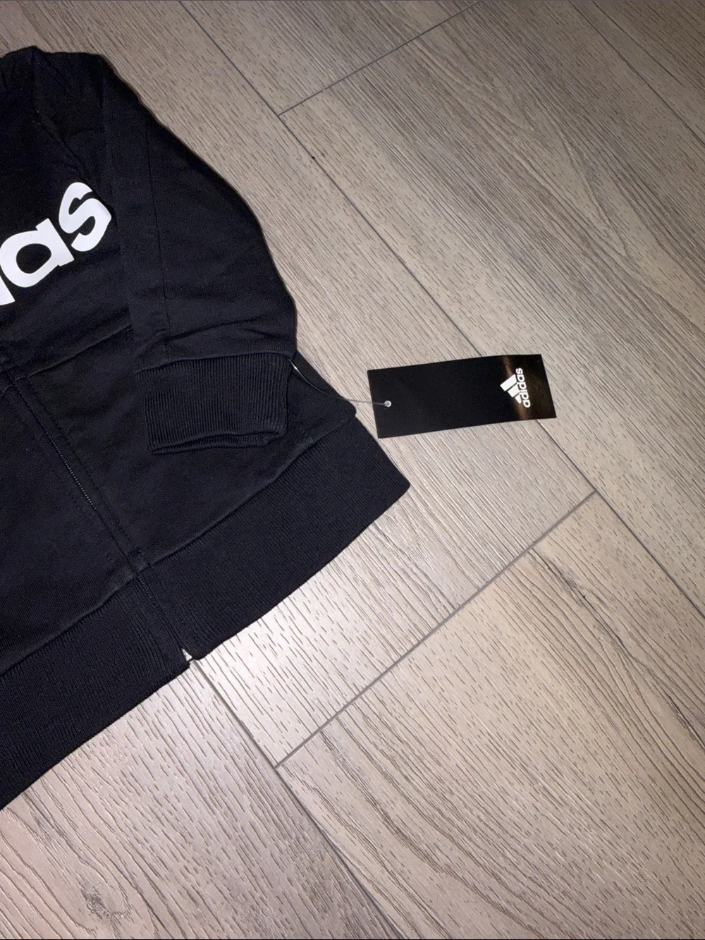 adidas Black Kids Hoodie & Joggers with White Logo
